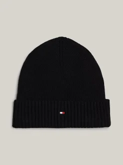 Tommy Hilfiger miesten pipo, TH FLAG PIMA COTTON BEANIE Musta
