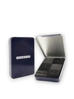 Tommy Hilfiger miesten sukat TH MEN SOCK 6P TIN GIFT BOX BIRDEYE, musta