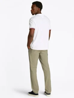 Tommy Hilfiger miesten t-paita, GLOBAL STRIPE CUFF TEE Valkoinen