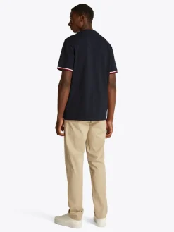 Tommy Hilfiger miesten t-paita, GLOBAL STRIPE CUFF TEE Tummansininen