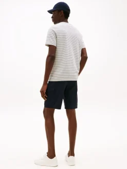 Tommy Hilfiger miesten t-paita, ESSENTIAL REG FIT TEE Raidallinen Valkoine