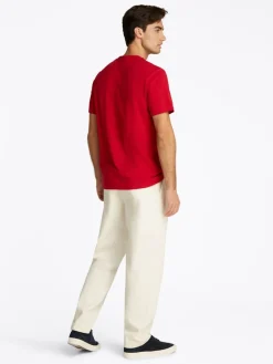 Tommy Hilfiger miesten t-paita, HILFIGER CENTER STACK LOGO TEE Punainen