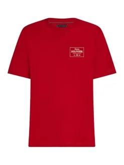 Tommy Hilfiger Miesten T-paita, MONOTYPE PRINTED LABEL Punainen