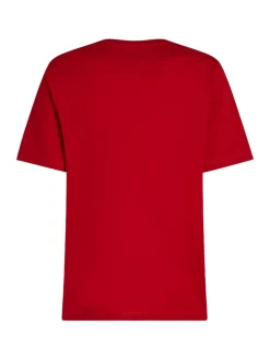 Tommy Hilfiger Miesten T-paita, MONOTYPE PRINTED LABEL Punainen