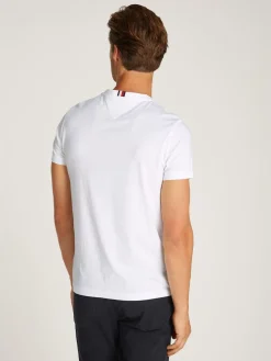 Tommy Hilfiger miesten t-paita, PRINTED BADGE TEE Valkoinen