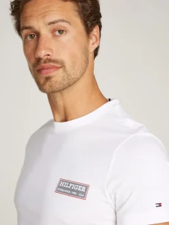 Tommy Hilfiger miesten t-paita, PRINTED BADGE TEE Valkoinen