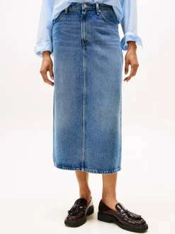 Tommy Hilfiger naisten hame, LANA MIDI HW SKIRT Indigo