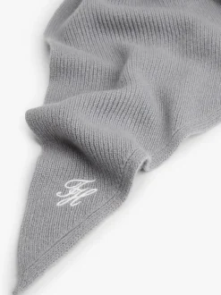 Tommy Hilfiger naisten huivi TOMMY SCRIPT CASH TRIANGLE SCARF, vaaleanharmaa
