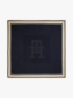 Tommy Hilfiger naisten huivi, K-ELEVATED CHIC TEXTURE SQUARE Sininen Kuosi