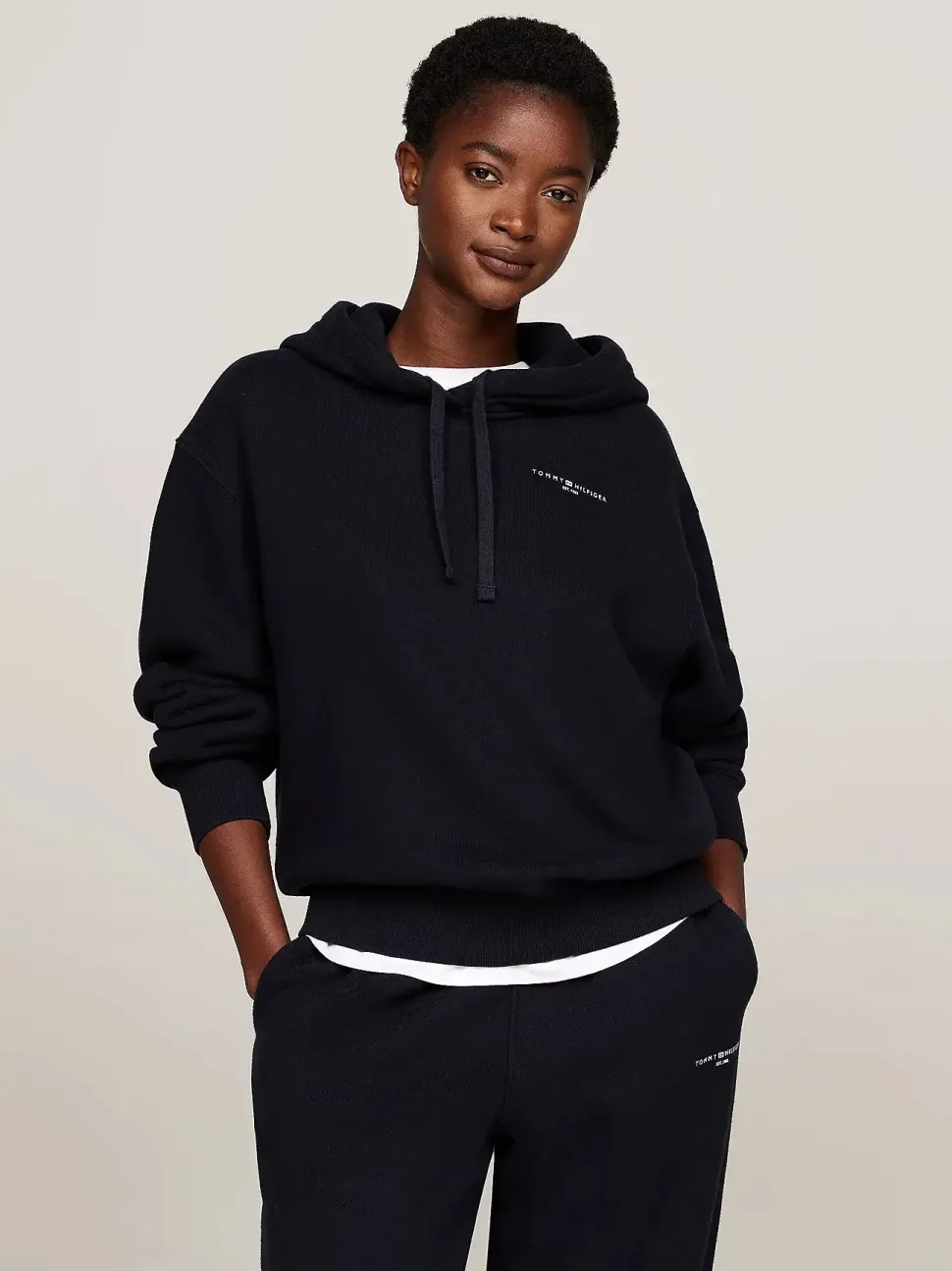 Tommy Hilfiger naisten huppari, MODERN REG MINI CORP HOODIE Tummansininen
