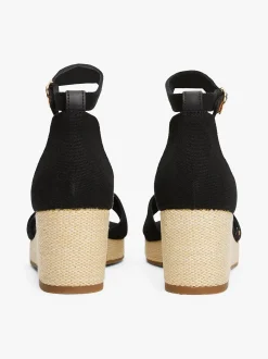 Tommy Hilfiger naisten kengät, FLAG CRISS-CROS MID WEDGE ESPAD Musta