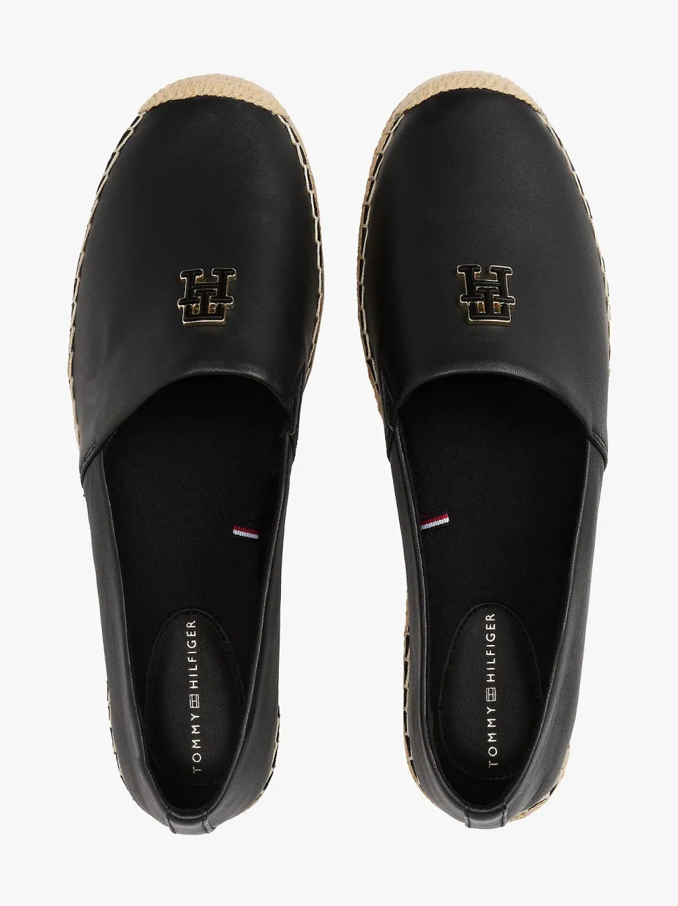Tommy Hilfiger naisten kengät, TH LOGO LEATHER ESPADRILLE Musta