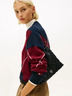 Tommy Hilfiger naisten laukku TH BRAIDED SHOULDER BAG, musta