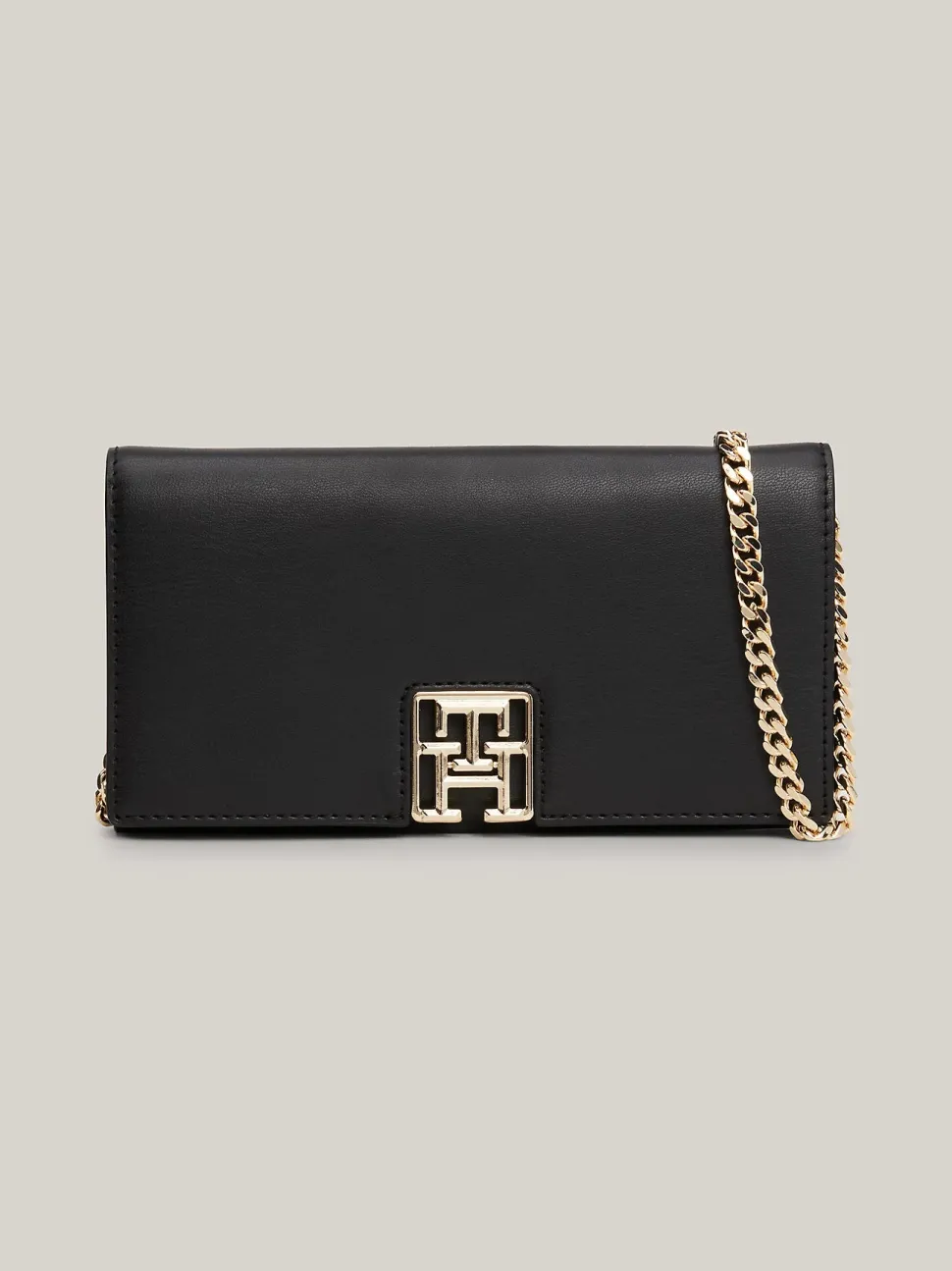 Tommy Hilfiger naisten lompakko, TH RESET LRG FLAP W CHAIN Musta