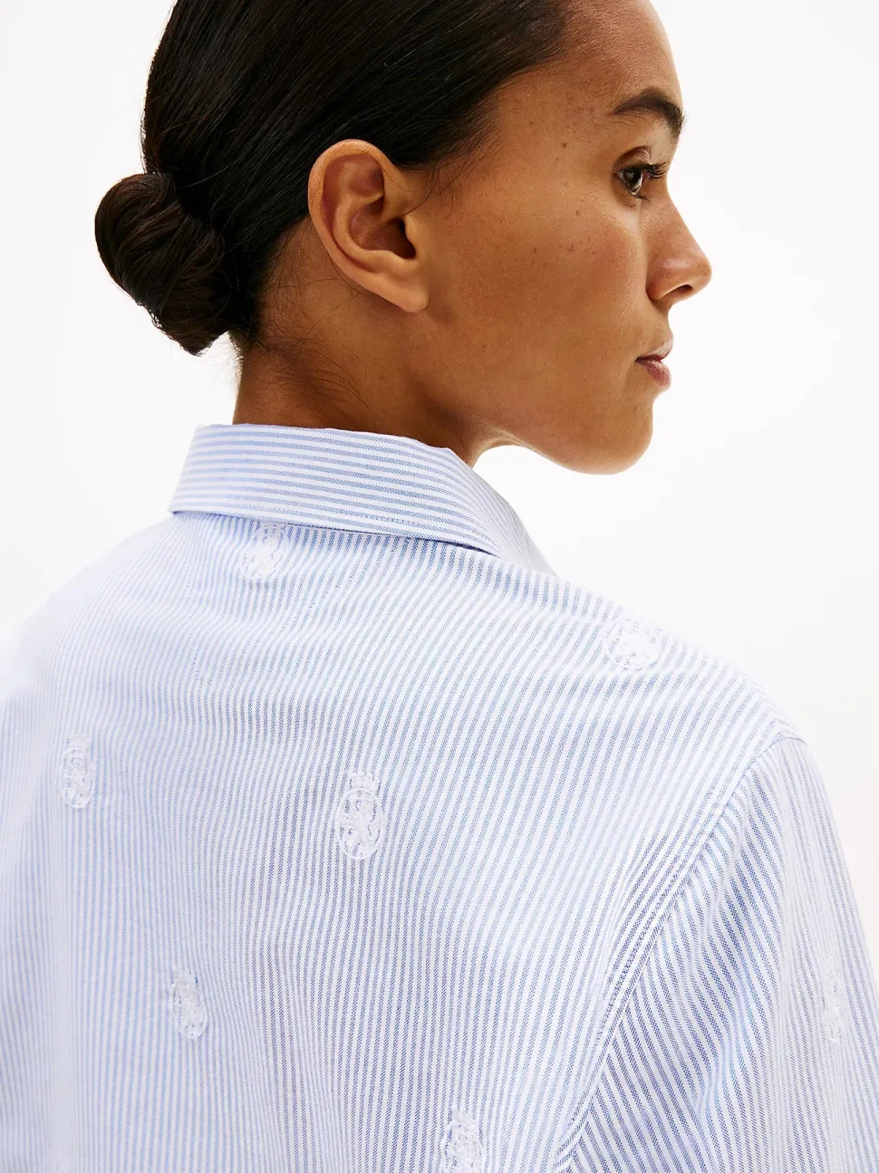 Tommy Hilfiger naisten paitapusero Oxford AOP Relaxed Shirt, vaaleansininen