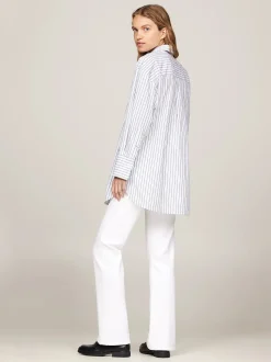 Tommy Hilfiger naisten paitapusero, STRIPE LOOSE FIT SHIRT Raidallinen Sininen