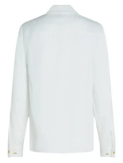 Tommy Hilfiger Naisten Pusero, GOLD BUTTON VISCOSE LS SHIRT Valkoinen