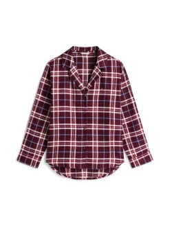 Tommy Hilfiger naisten pyjama LS FLNL SHIRT PJ PANTS SET, punainen ruutu