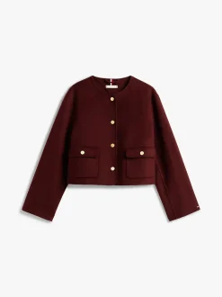 Tommy Hilfiger naisten takki, DF WOOL BLEND REG LADY JACKET Viininpunainen