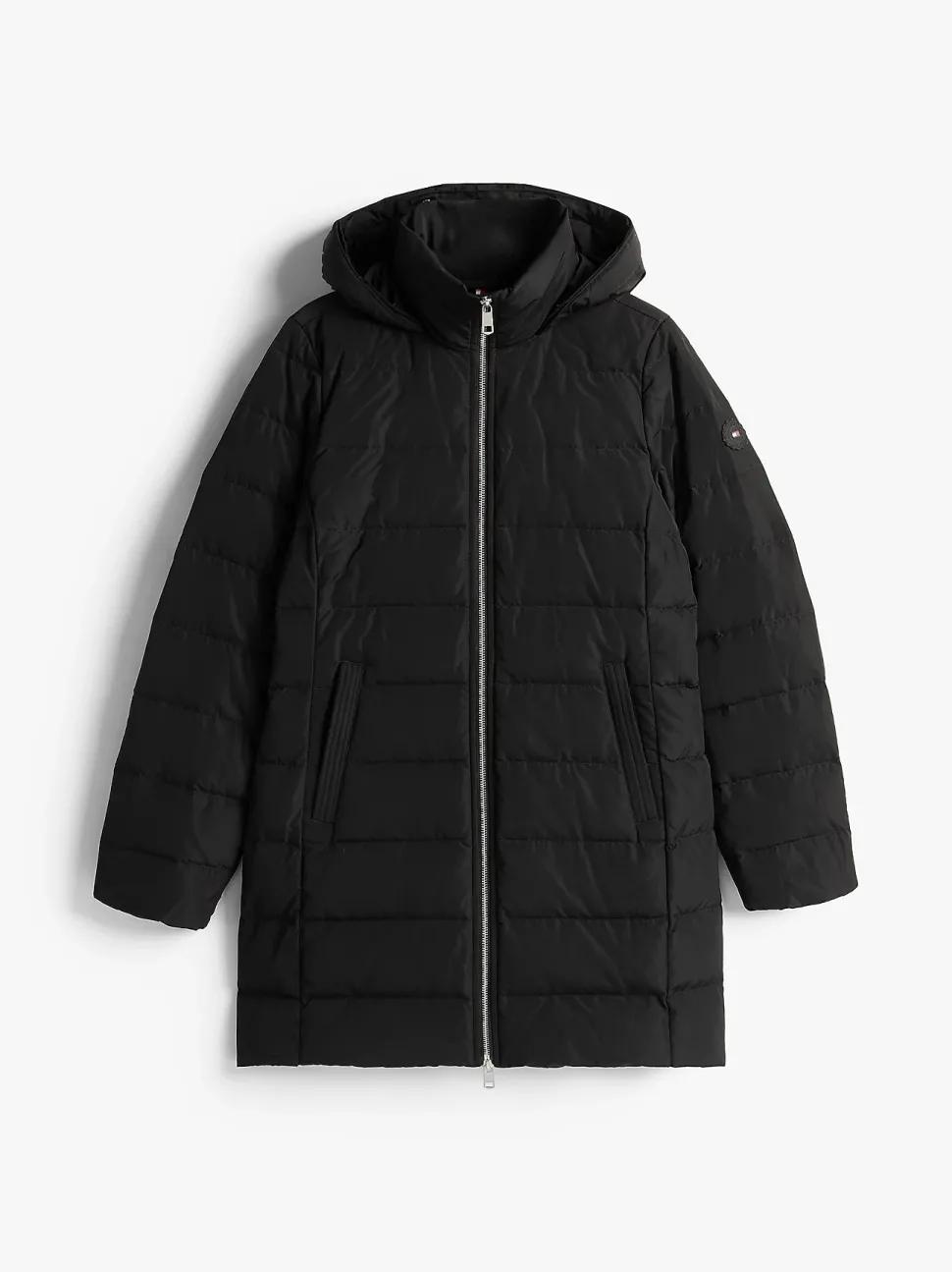Tommy Hilfiger naisten takki MW DOWN SLIM COAT WITH, musta