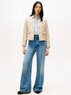 Tommy Hilfiger naisten takki, BUTTON QUILTED REG LADY JACKET Luonnonvalkoinen