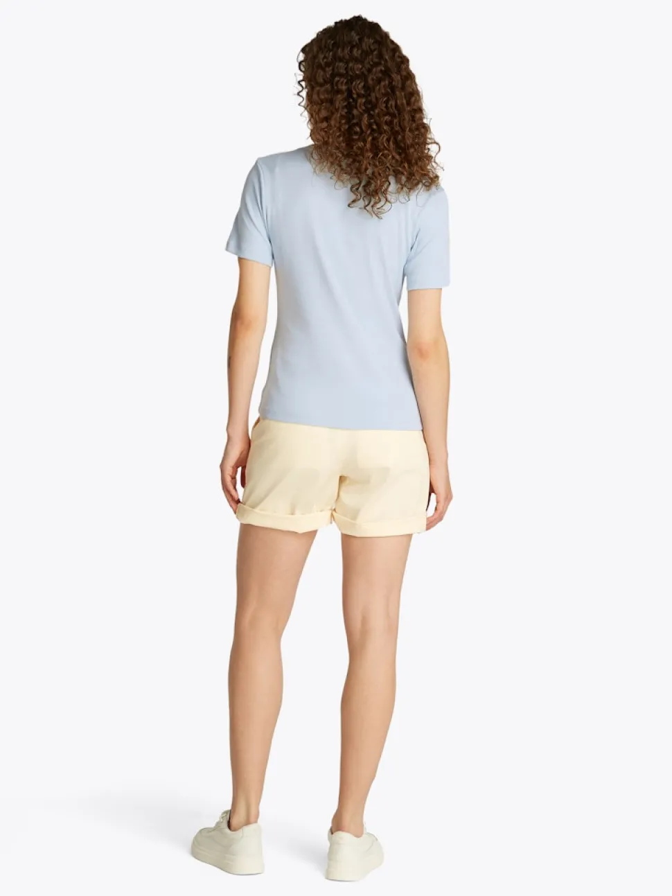 Tommy Hilfiger naisten t-paita, SLIM CODY V-NK SS, C1O Vaaleansininen