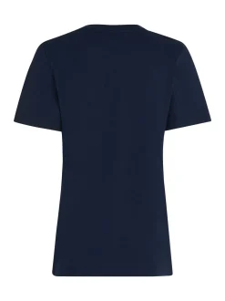 Tommy Hilfiger naisten t-paita, K-REG SCRIPT C-NK TEE SS Tummansininen