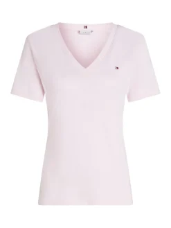 Tommy Hilfiger naisten t-paita, SLIM CODY V-NK SS, C1O Vaaleanpunainen