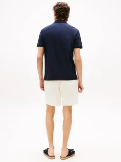 Tommy Hilfiger Regular Signature Zip Placket Polo Shirt Tummansininen