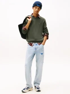 Tommy Jeans miesten neulepsuero, TJM SLIM ESS SWEATER EXT Armeijanvihreä