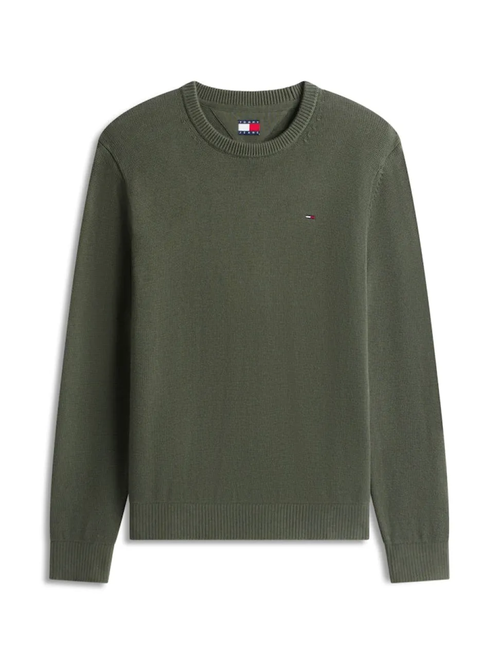 Tommy Jeans miesten neulepsuero, TJM SLIM ESS SWEATER EXT Armeijanvihreä