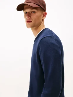 Tommy Jeans miesten neulepsuero, TJM SLIM ESS SWEATER EXT Tummansininen