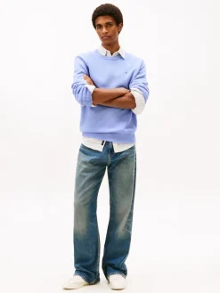 Tommy Jeans miesten neulepusero TJM Slim ESS Sweater EXT, vaaleansininen