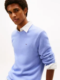 Tommy Jeans miesten neulepusero TJM Slim ESS Sweater EXT, vaaleansininen