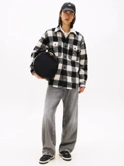 Tommy Jeans miesten paitatakki TJM Check Overshirt Ext, musta ruutu