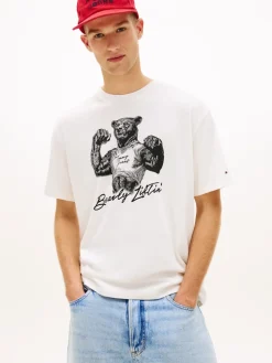 Tommy Jeans miesten t-paita TJM RLX Bear SS Tee, luonnonvalkoinen