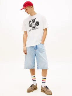 Tommy Jeans miesten t-paita TJM RLX Bear SS Tee, luonnonvalkoinen