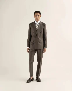 Turo puvunhousur Hanko 3 Pleated Trousers Vitale, ruskea