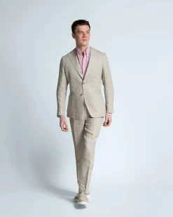 Turo Tailor miesten bleiseri, SAVINO LINEN CASUAL FIT Ruskea