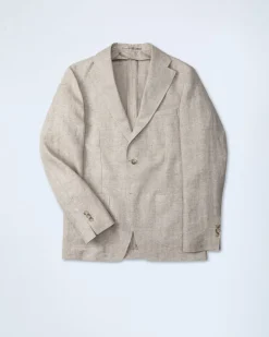 Turo Tailor miesten bleiseri, SAVINO LINEN CASUAL FIT Ruskea