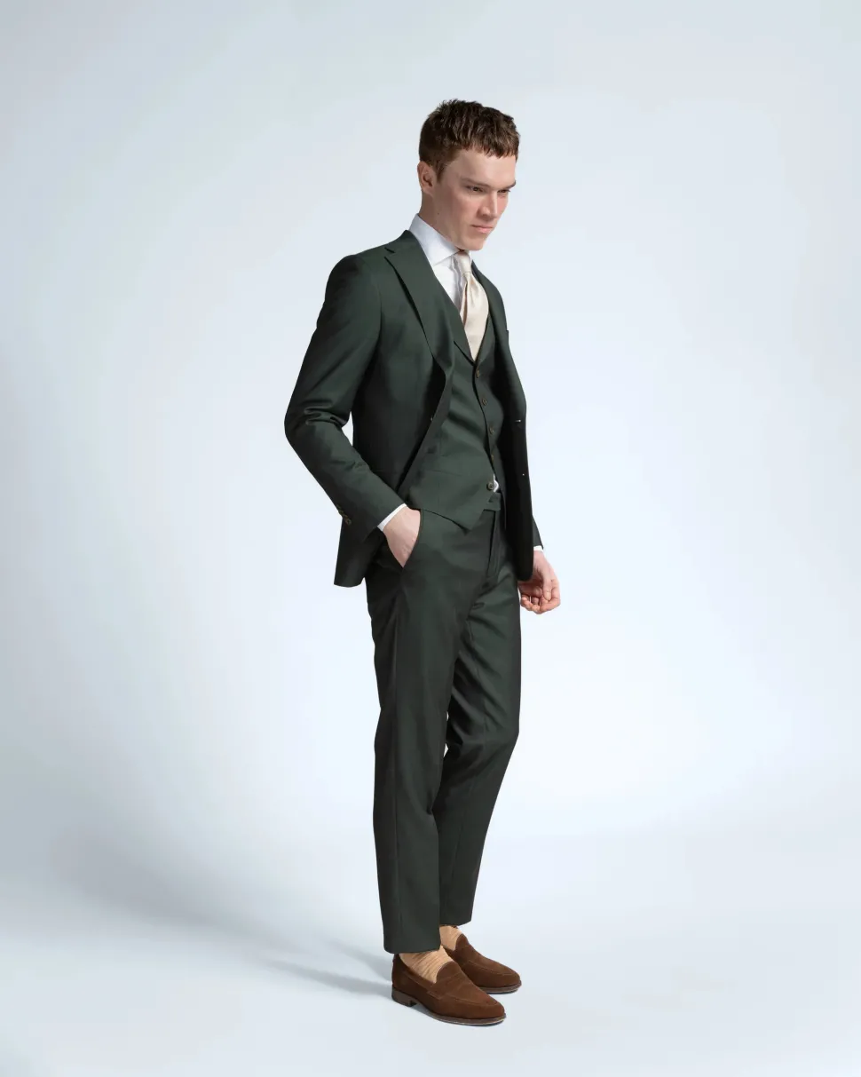 Turo Tailor miesten puvunhousut, DENVER SLIM Vihreä