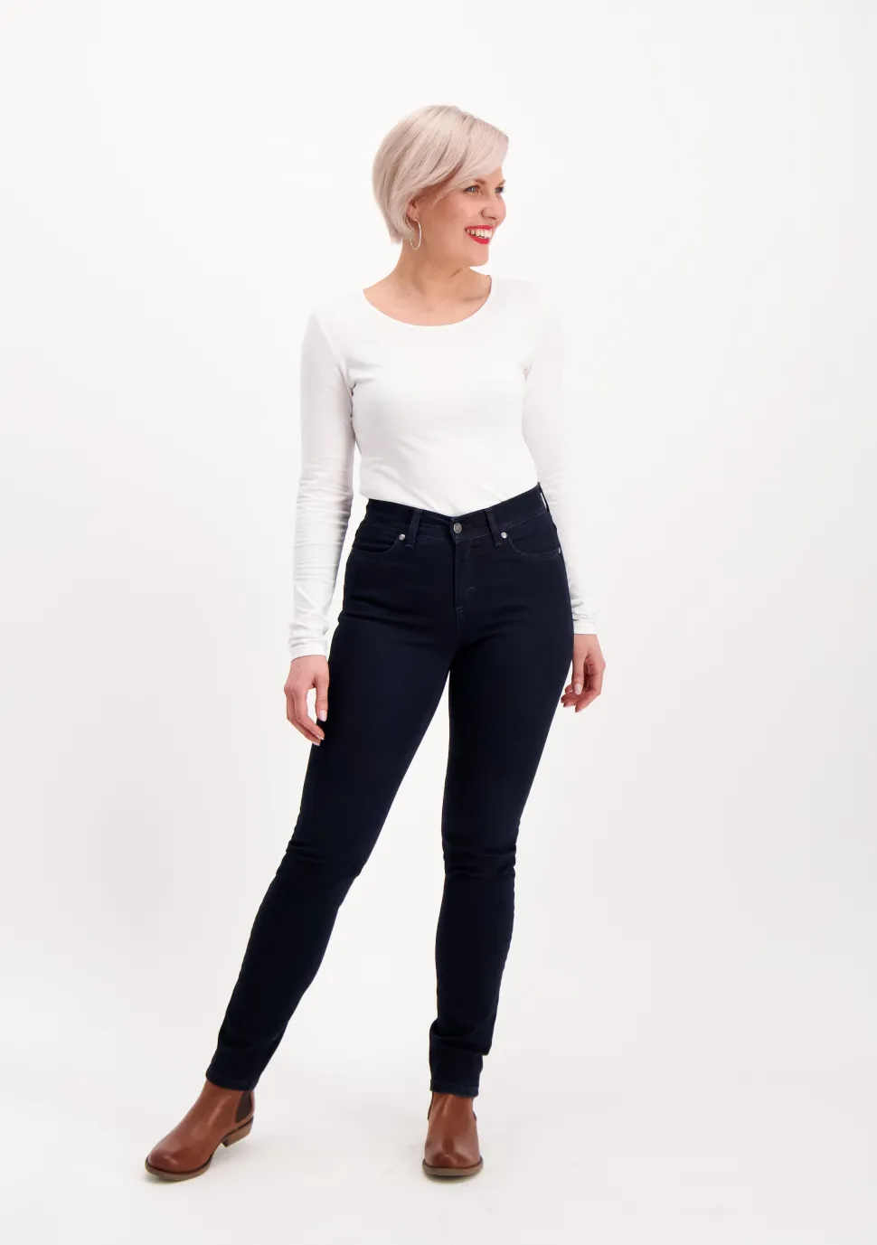 Very Nice Naisten Farkut, Suzie 8411 Slim Fit Tummansininen