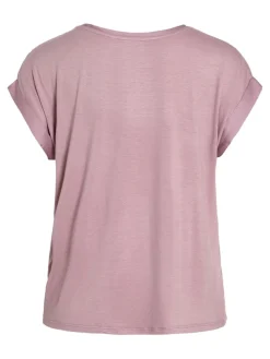 Vila lyhythihainen toppi, VIELLETTE S/S SATIN TOP Toadstool