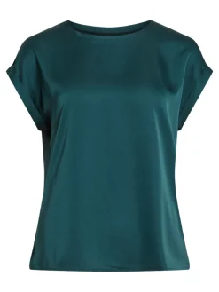Vila lyhythihainen toppi, VIELLETTE S/S SATIN TOP Ponderosa Pine