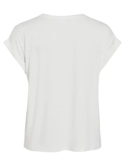 Vila lyhythihainen toppi, VIELLETTE S/S SATIN TOP Snow White