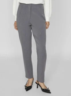 Vila Naisten Housut, VIVARONE HW PANTS-NOOS Tummanharmaa