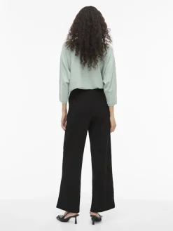 Vila naisten housut VIWINNIE CLUA HW WIDE PANTS, musta