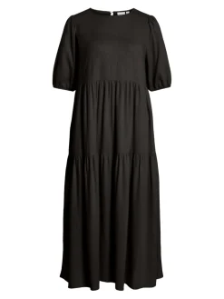Vila naisten mekko, VISUMMER LIN 2/4 MIDI DRESS Black