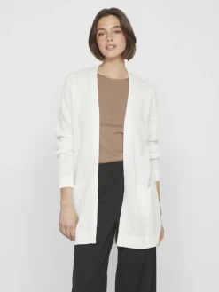 Vila naisten neuletakki, VIDALO L/S KNIT CARDIGAN- White Alyssum
