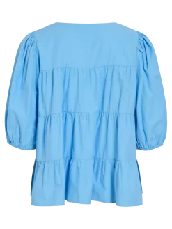 Vila naisten pusero Vikelli 3/4 O-Neck Top, sininen